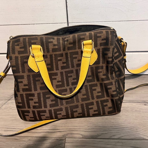 Fendi Zucca Canvas Chef Boston Bag